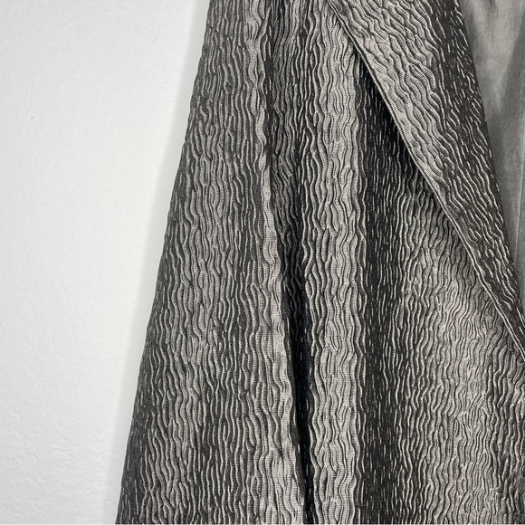 Eileen Fisher Gray Metallic Silk Blend Jacket Crinkle Texture Size XL Open Front - Picture 2 of 8